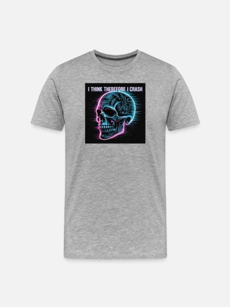 Cyberpunk Neon Skull - Men's Premium Organic T-Shirt - heather grey