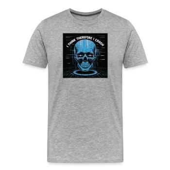 Squelette cybernétique de la réflexion - T-shirt bio Premium Homme - gris chiné - Devant - Damien (186cm)