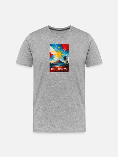 Philippines Landscape Flag Design - Men's Premium Organic T-Shirt - heather grey