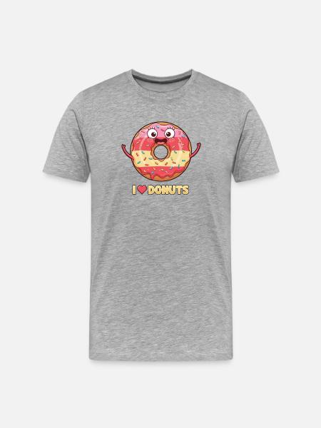 I Love Donuts - Men's Premium Organic T-Shirt - heather grey