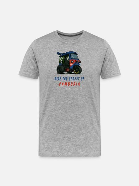 Cambodia Tuk-Tuk Racing - Men's Premium Organic T-Shirt - heather grey