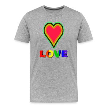 Aus Liebe entsteht noch mehr Liebe - Männer Premium Bio T-Shirt - Grau meliert - Vorne - Damien (186cm)