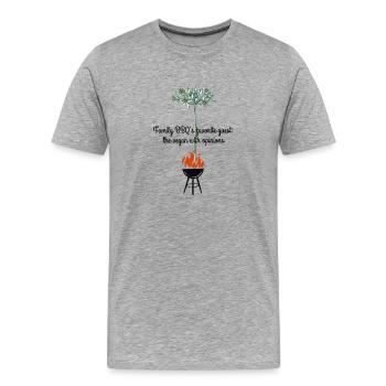 Grill Talk & Garden Sass - Men's Premium Organic T-Shirt - heather grey - Front - Damien (186cm)