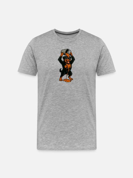 Rottweiler in Farbe - Männer Premium Bio T-Shirt - Grau meliert