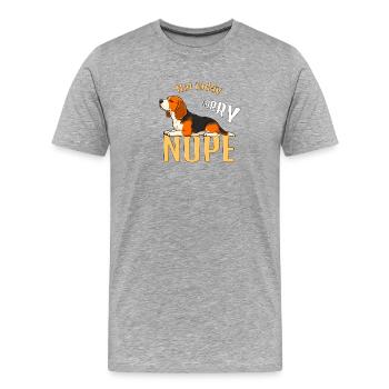 Not today beagle, sorry - Men's Premium Organic T-Shirt - heather grey - Front - Damien (186cm)