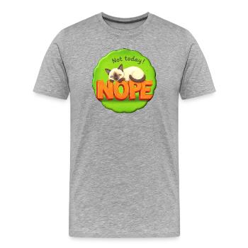 Chat Je n’en ai pas envie - pas aujourd’hui - T-shirt bio Premium Homme - gris chiné - Devant - Damien (186cm)