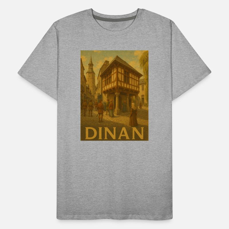 Mittelalterliches Stadtleben in Dinan Männer Premium Bio T-Shirt