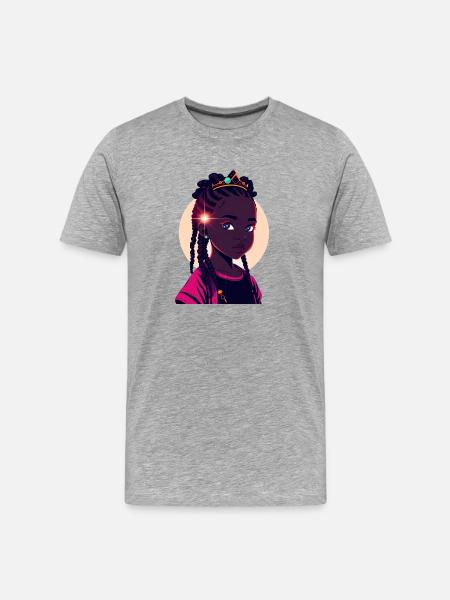 Princesse royale avec couronne - T-shirt bio Premium Homme - gris chiné