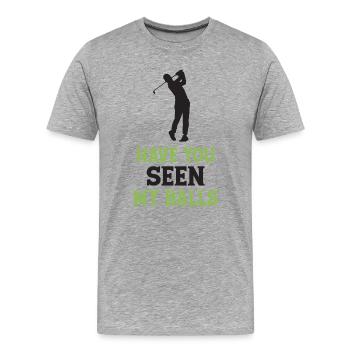 Golf - Avez-vous vu mes balles - T-shirt bio Premium Homme - gris chiné - Devant - Damien (186cm)