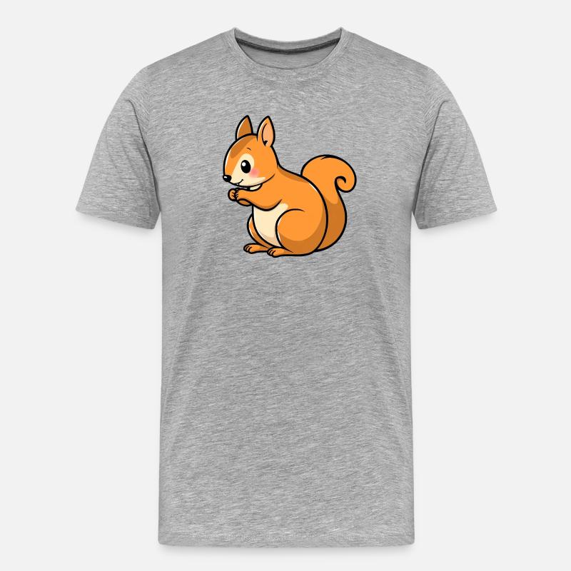 EIchhörnchen - Männer Premium Bio T-Shirt - Grau meliert