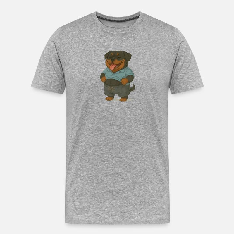 Chilliger Rottweiler - Männer Premium Bio T-Shirt - Grau meliert