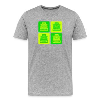 Conception de machine à écrire - T-shirt bio Premium Homme - gris chiné - Devant - Damien (186cm)