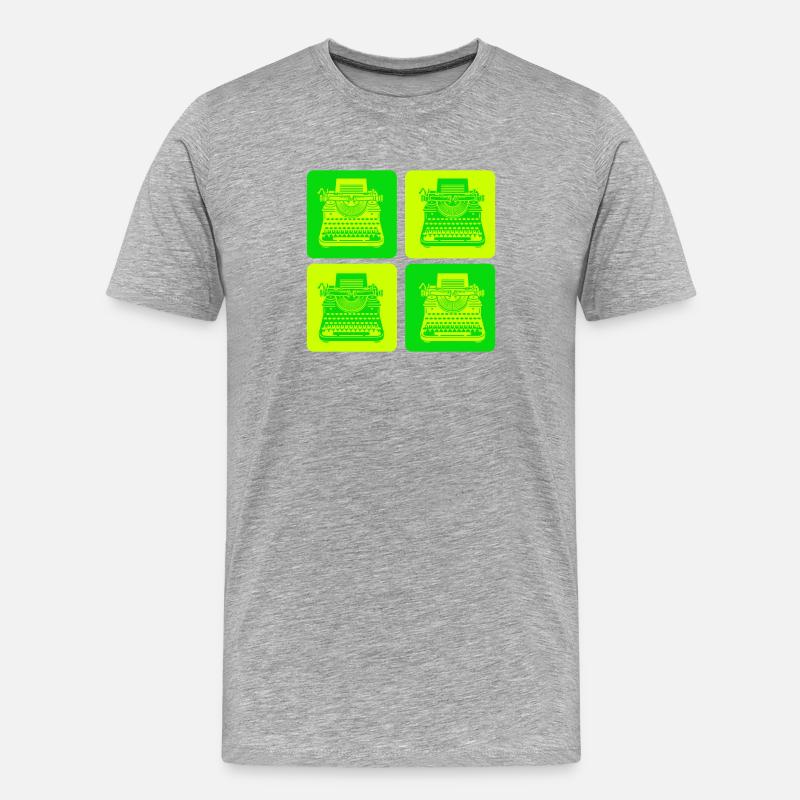 Conception de machine à écrire - T-shirt bio Premium Homme - gris chiné