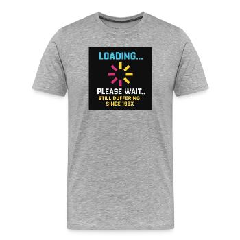 Ladezeichen Humor Motiv - Männer Premium Bio T-Shirt - Grau meliert - Vorne - Damien (186cm)