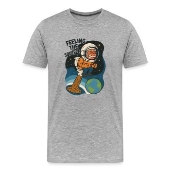 toilette selle toilette drôle astronaute enfants - T-shirt bio Premium Homme - gris chiné - Devant - Damien (186cm)