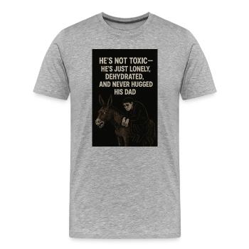 Solitude masculine - T-shirt bio Premium Homme - gris chiné - Devant - Damien (186cm)
