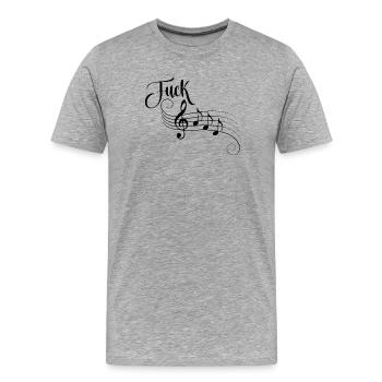 Fuck AFD sheet music as a sign against the right - Men's Premium Organic T-Shirt - heather grey - Front - Damien (186cm)