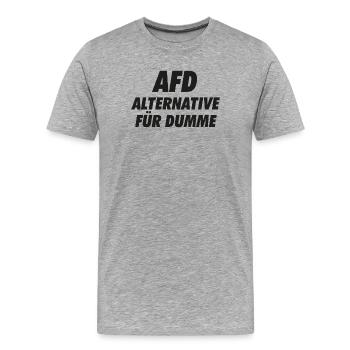 AFD Alternative for Stupid against Wrong Politics - Men's Premium Organic T-Shirt - heather grey - Front - Damien (186cm)