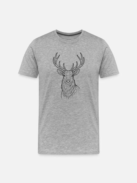 Modern deer design - Men's Premium Organic T-Shirt - heather grey