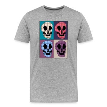 Carré de cranes - T-shirt bio Premium Homme - gris chiné - Devant - Damien (186cm)