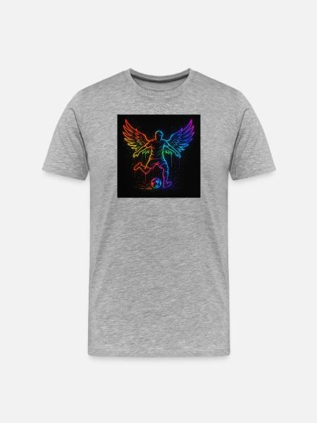 Neon Wings Soccer Player Design - Men's Premium Organic T-Shirt - heather grey