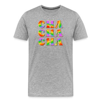 DANSE ARC-EN-CIEL - DANSE CHA CHA CHA - T-shirt bio Premium Homme - gris chiné - Devant - Damien (186cm)