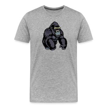 Gorilla - Men's Premium Organic T-Shirt - heather grey - Front - Damien (186cm)