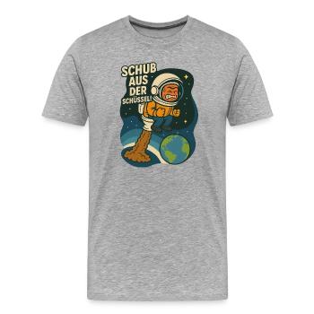 Poussée hors de la cuvette Toilette Toilette Drôle - T-shirt bio Premium Homme - gris chiné - Devant - Damien (186cm)