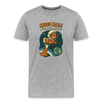 WC Muss Mal Astro Druck - Men's Premium Organic T-Shirt - heather grey - Front - Damien (186cm)