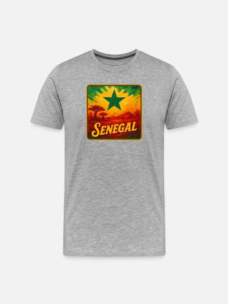 Senegalese Legend Design - Men's Premium Organic T-Shirt - heather grey