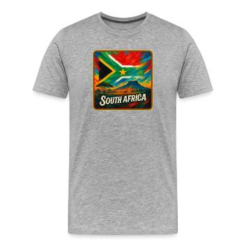 Conception du drapeau de l’Afrique du Sud - T-shirt bio Premium Homme - gris chiné - Devant - Damien (186cm)