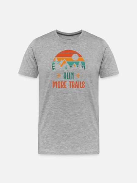 Run More Trails - Men's Premium Organic T-Shirt - heather grey