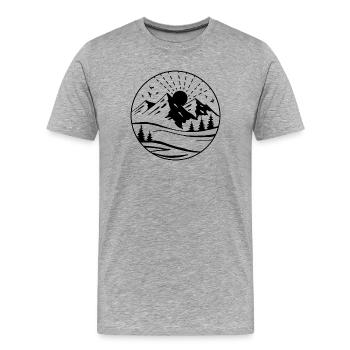 Gebirge - Männer Premium Bio T-Shirt - Grau meliert - Vorne - Damien (186cm)