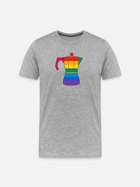 Vibrant rainbow coffee maker - Men's Premium Organic T-Shirt - heather grey