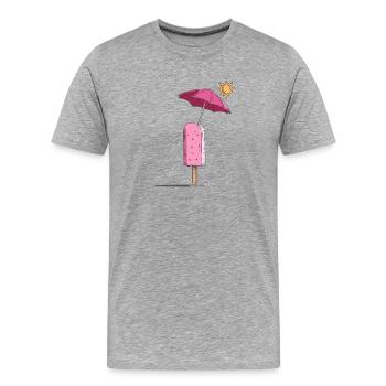 Rêve d’été sur glace avec parasol - T-shirt bio Premium Homme - gris chiné - Devant - Damien (186cm)