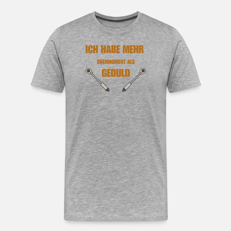 Drehmoment oder Geduld - Männer Premium Bio T-Shirt - Grau meliert