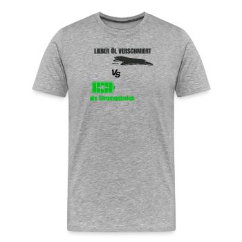 Oil smeared - Men's Premium Organic T-Shirt - heather grey - Front - Damien (186cm)