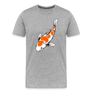 Koi Fisch - Männer Premium Bio T-Shirt - Grau meliert - Vorne - Damien (186cm)