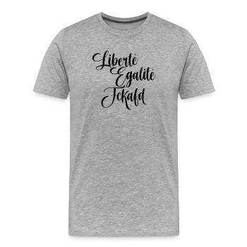 Liberté Egalité FuckAfD Fck AFD - Men's Premium Organic T-Shirt - heather grey - Front - Damien (186cm)