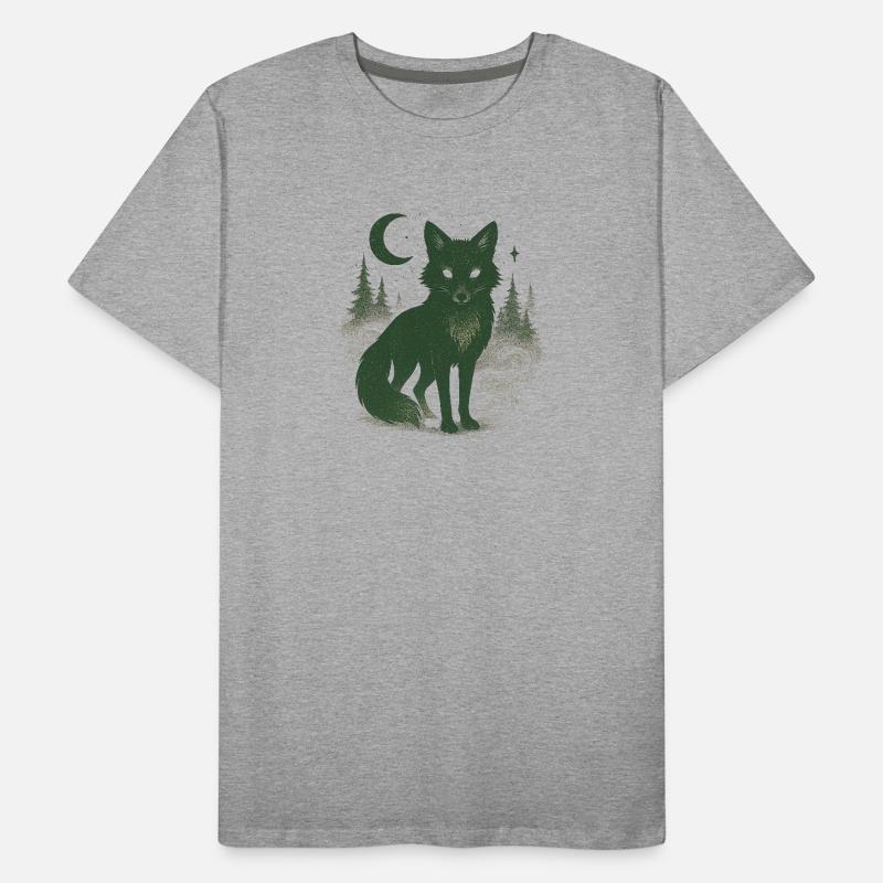 Mystical forest fox at moonlit night Men's Premium Organic T-Shirt