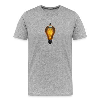 Light bulb and circuit - Men's Premium Organic T-Shirt - heather grey - Front - Damien (186cm)