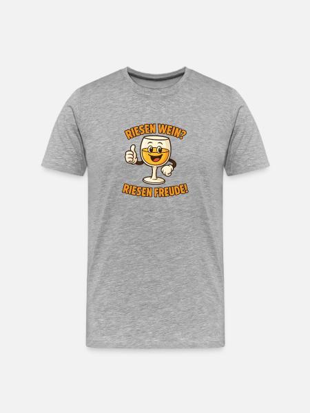 Un vin géant ? Une immense joie ! - T-shirt bio Premium Homme - gris chiné