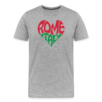 Rome Italy Heart Retro Design - Men's Premium Organic T-Shirt - heather grey - Front - Damien (186cm)