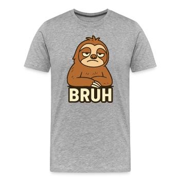 Casual Sloth Expression T-Shirt Design - Men's Premium Organic T-Shirt - heather grey - Front - Damien (186cm)