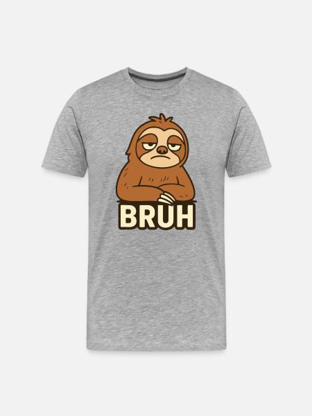 Conception de t-shirt décontracté Sloth Expression - T-shirt bio Premium Homme - gris chiné