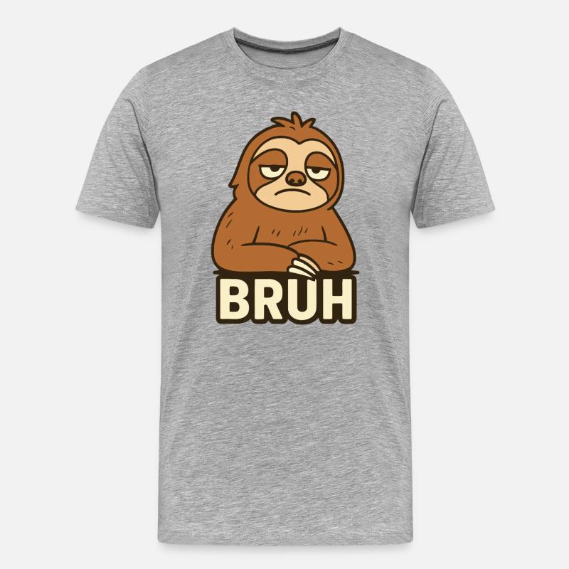 Conception de t-shirt décontracté Sloth Expression - T-shirt bio Premium Homme - gris chiné