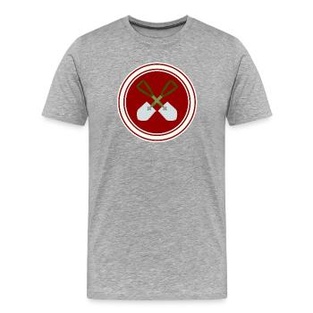 Spatenkreuz 02 - T-shirt bio Premium Homme - gris chiné - Devant - Damien (186cm)