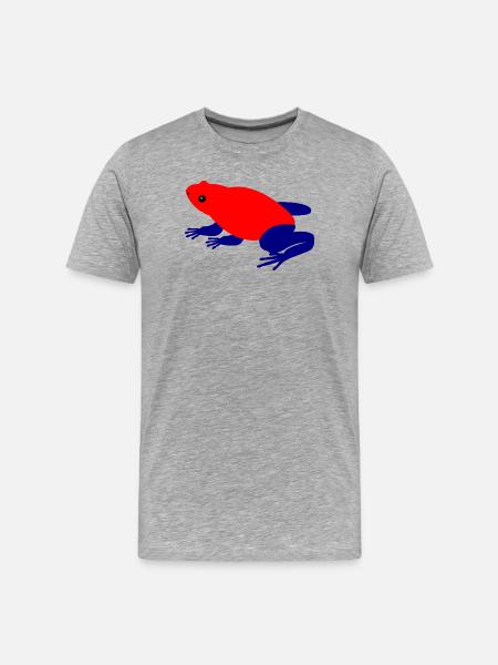Erdbeer Pfeilgiftfrosch Tierkunst - Männer Premium Bio T-Shirt - Grau meliert