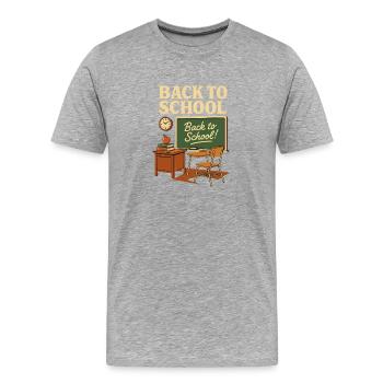 Retro Classroom – Back to School - Men's Premium Organic T-Shirt - heather grey - Front - Damien (186cm)