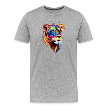 Lioness Lioness Mom Lioness Lionesses Mom Wild Lions - Men's Premium Organic T-Shirt - heather grey - Front - Damien (186cm)
